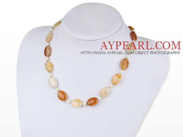 17.5 inches pearl and balas ruby necklace with toggle clasp