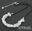 Wholesale simple and fashion 6-8 rose quartze necklace with extendable chain