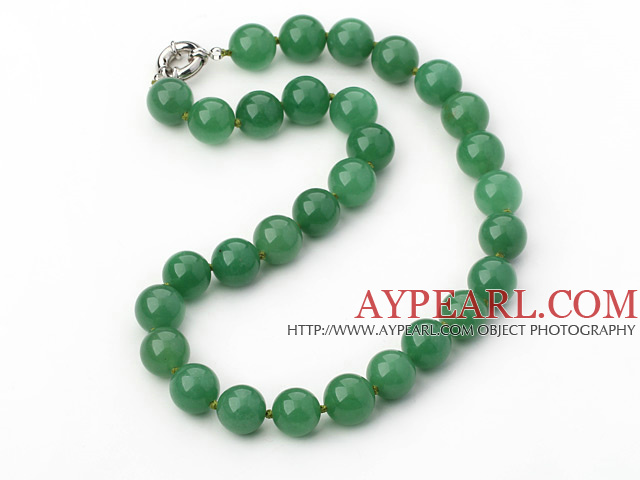 14mm round aventurine necklace with spring ring clasp