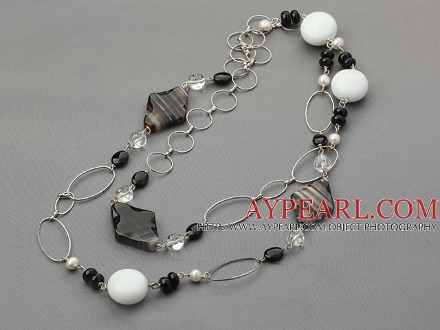 e hercules stone long und weiß hercules Stein lange necklace Halskette