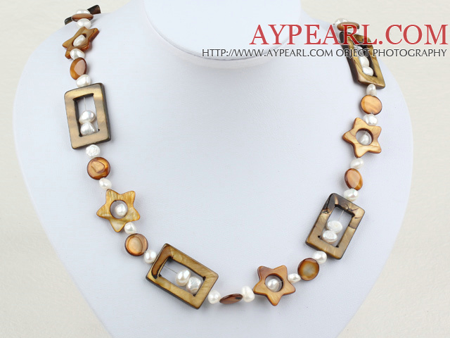 27.5 inches fashion pearl shell long style necklace