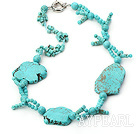 chunky style turquoise necklace with moonlight clasp