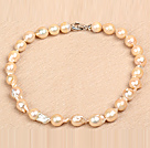 Classic Style Natural A Grade Pink Nuclear Pearl Party Necklace