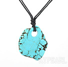 17.5 inches simple turquoise pendant necklace with lobster clasp