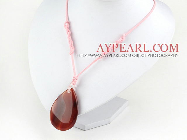17.5 inches  natural agate dropped shape pendant with lobster clasp