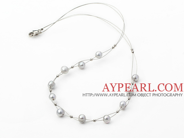 einfache schwarze Perle necklace Halskette