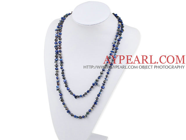 und Lapislazuli lange style necklace Stil Halskette