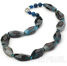 Simple angle d'incidence Strand Agate Bleue Collier avec fermoir à mousqueton