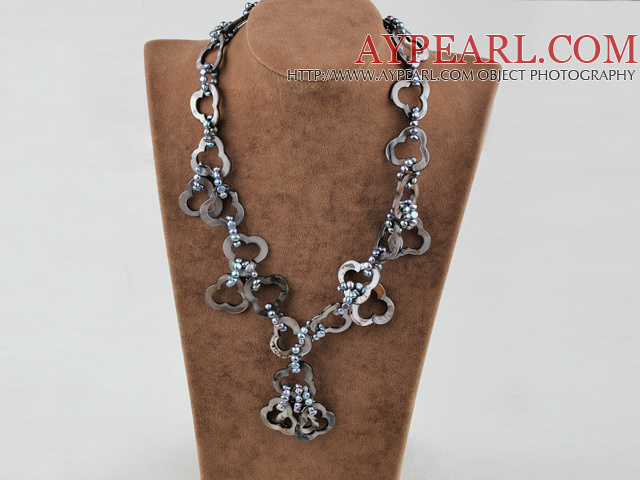 perla vopsite şi coajă necklace colier