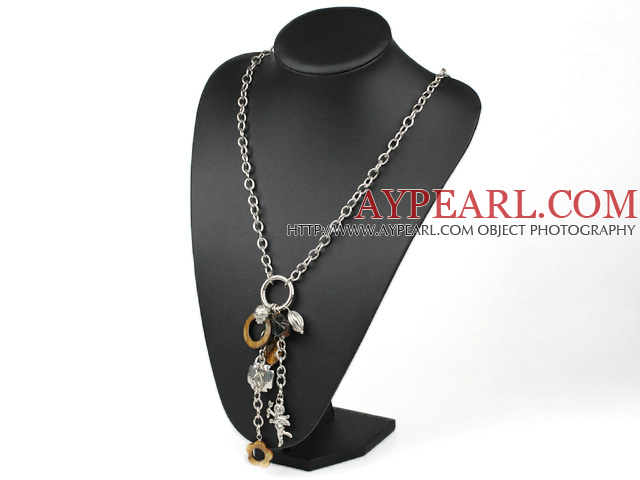 l-Halskette with metal chain mit Metallkette