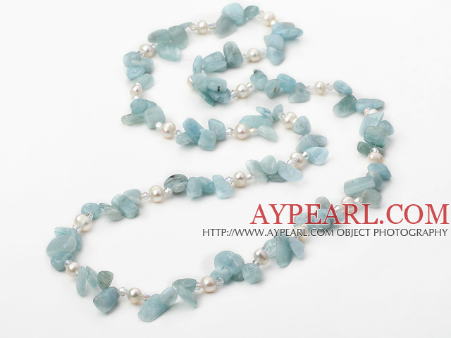 crystal and aquamarine necklace et aigue-marine collier en cristal