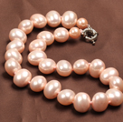Chunky Big Potato Shape Pink Color Sea Shell Beads Necklace with Moonlight Clasp