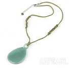 17 inches simple aventurine pendant necklace with lobster clasp