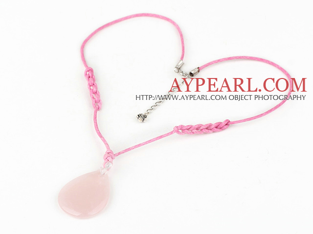 17,5 дюймов розовый кварц ожерелье кулон с застежкой омар