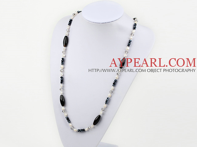 u agate long style necklace agat colier stil lung