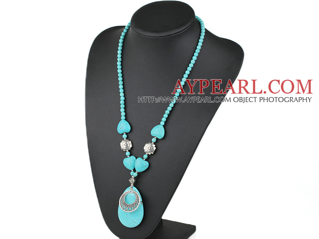 23.5 inches fashion turquoise necklace with lobster clasp