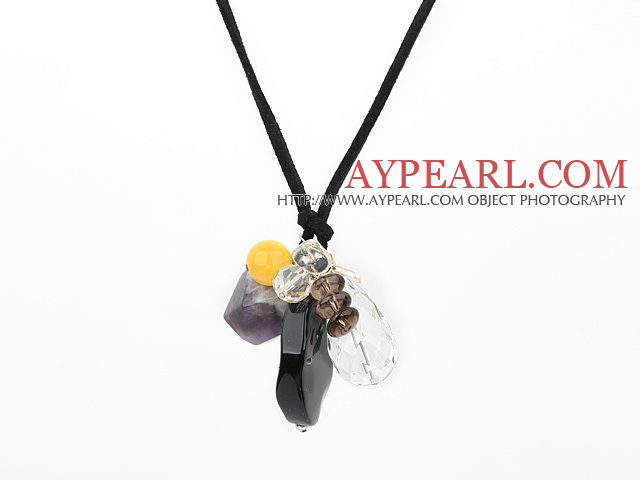 35 inches multi stone necklace with lobster clasp