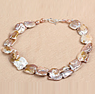 white pearl and natural amethyst necklace with moonlight clasp