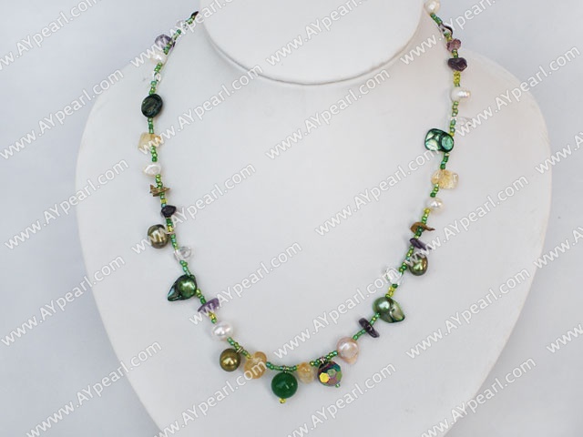 pearl crystal necklace with magnetic clasp