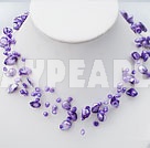 Wholesale 18 inches purple shell necklace with toggle clasp