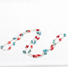Fashion Style longue Red Coral Blue Turquoise Collier Chips