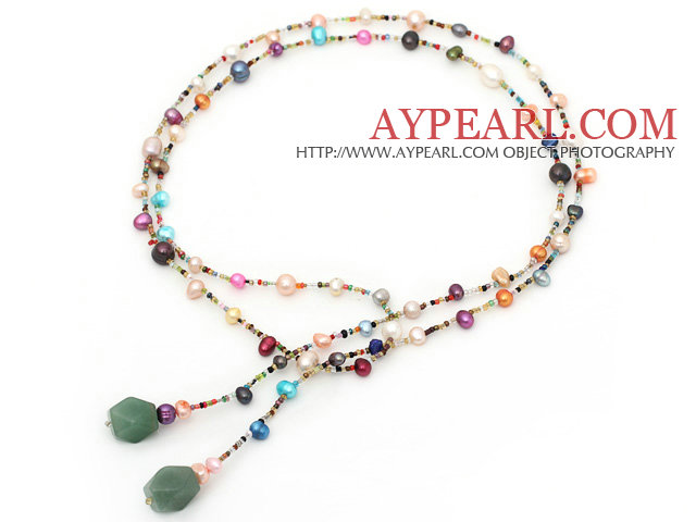 nts colorful pearl necklace collier de perles colorées