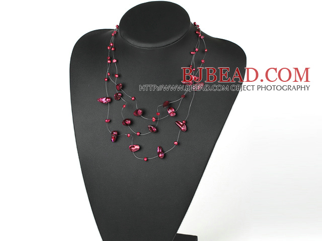 свадебных ювелирных окрашенные фиолетовым жемчужное ожерелье