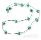 18 inches 6-12mm turquoise necklace with lobster clasp