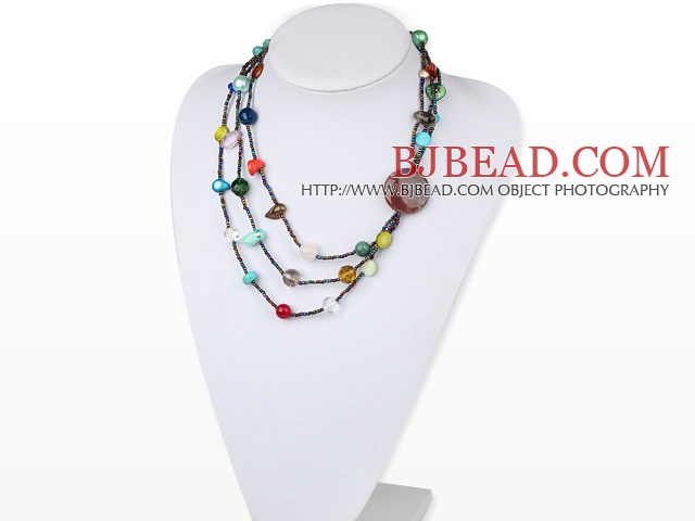 lti color stone necklace mehrfarbige Stein Halskette