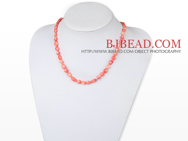 18 inches 8-10mm coral necklace with toggle clasp