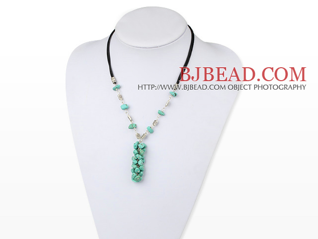 simple turquoise necklace with lobster clasp