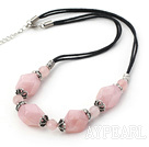 17.5 inches rose quartz necklace with lobster clasp