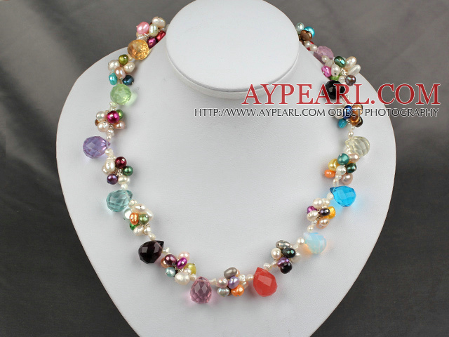 ファッション染めカラフルな真珠のネックレス
