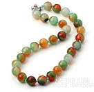 17.5 inches crazy agate beaded necklace with moonlight clasp