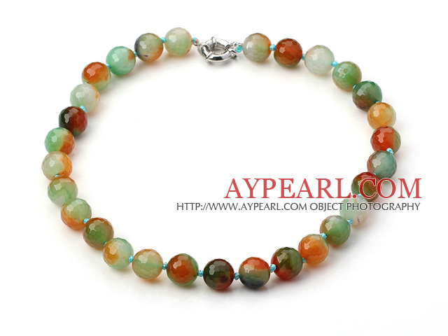 17.5 inches crazy agate beaded necklace with moonlight clasp