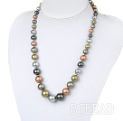 Wholesale 19 inches seashell graduated beaded necklace with moonlight clasp