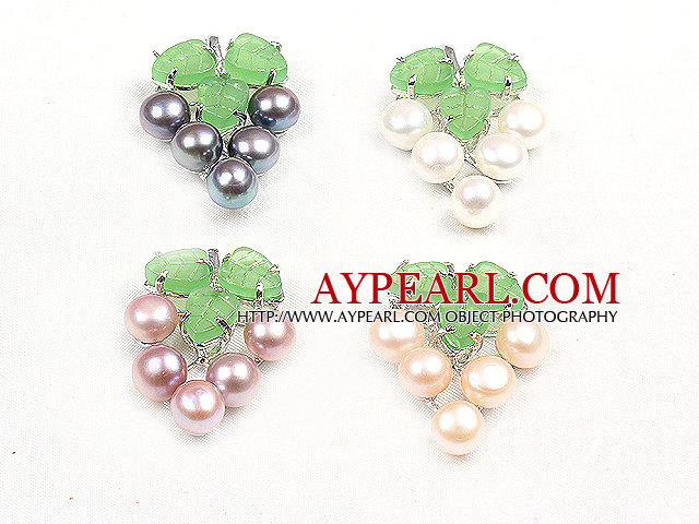4 stk Jobb Grape Shape naturlig ferskvann perle anheng (No Chain)
