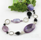 agate and loops necklace with moonlight clasp