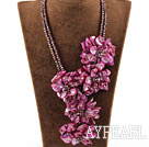 Stor stil Hot Pink Shell Flower och Crystal Party Halsband