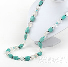 blanc collier turquoise cristal avec fermoir clair de lune