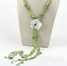 Aventurine pärlstav halsband med sälja blomma