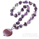 popular natural amethyst and agate necklace