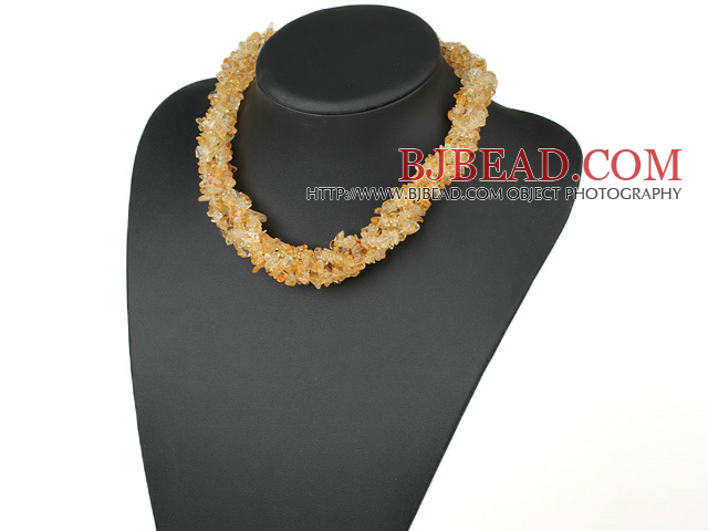 multi citrine Collier 6mm volet