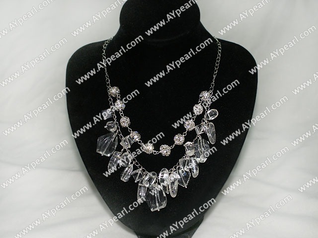 elegant crystal and manmade diamond ball necklace
