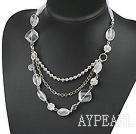 pure crystal necklace with ribbon