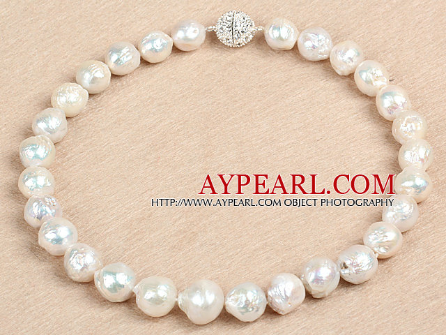 Classic Style Natur B Grade Vit Nuclear Pearl Party Halsband