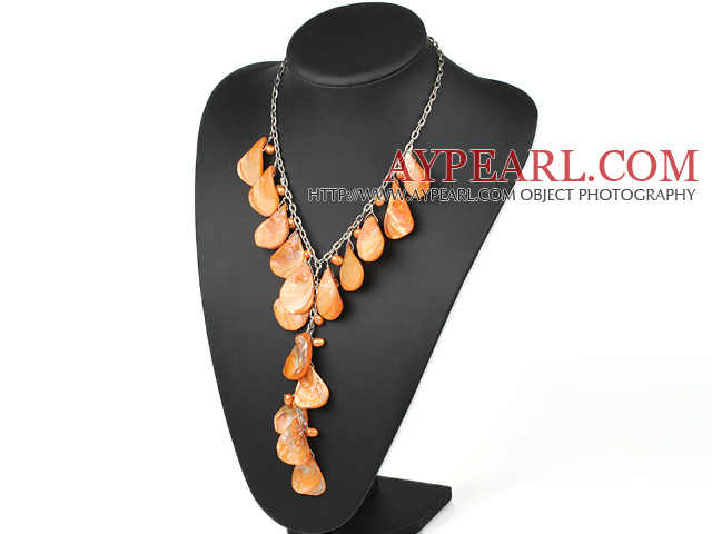 Natural Freshwater Pearl And Shell Y Shape Necklace