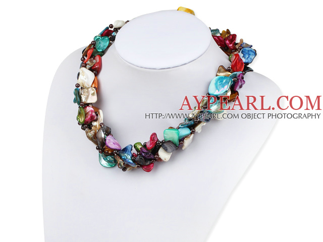 couleur de la coquille collier multi-