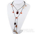 Fashion Natural Multi Color Agate Necklace, Sweater Necklace