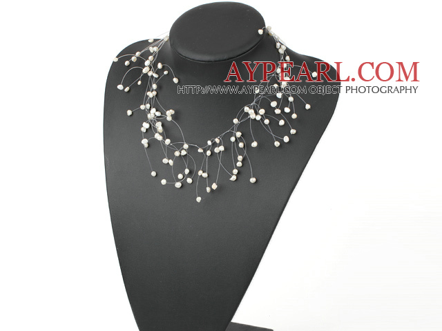 Fantastic White Freshwater Pearl Bridal Necklace